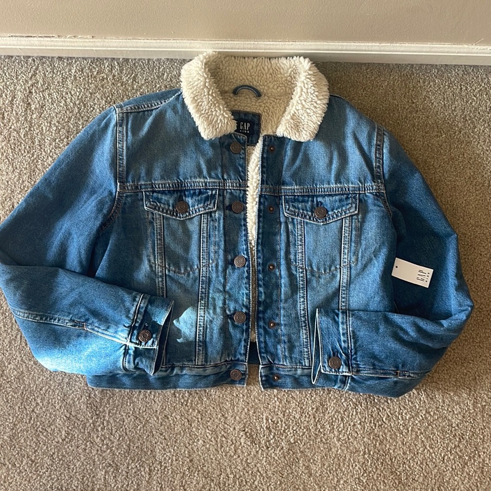NWT Girls Gap Sherpa Jean Jacket Size 14-16